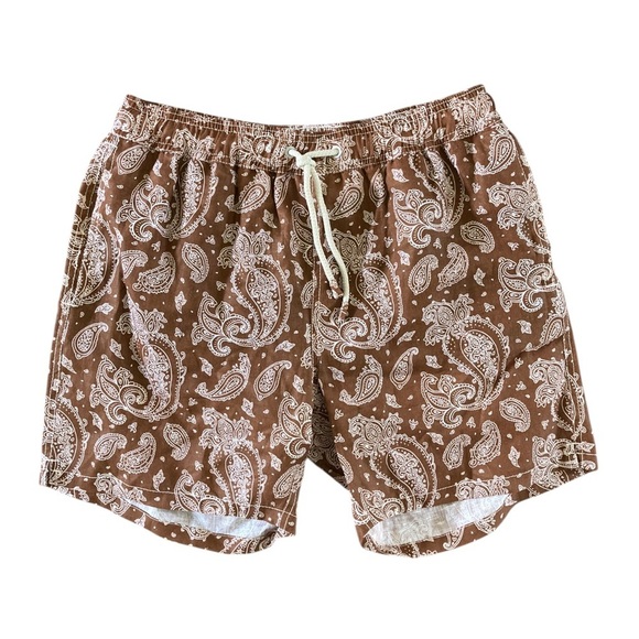 MC2 Saint Barth Men's Linen Swim Shorts With Paisley Print NWOT - Picture 2 of 6